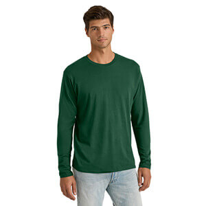 man wearing green long sleeve tee style p603c from the delta apparel platinum collection of wholesale apparel
