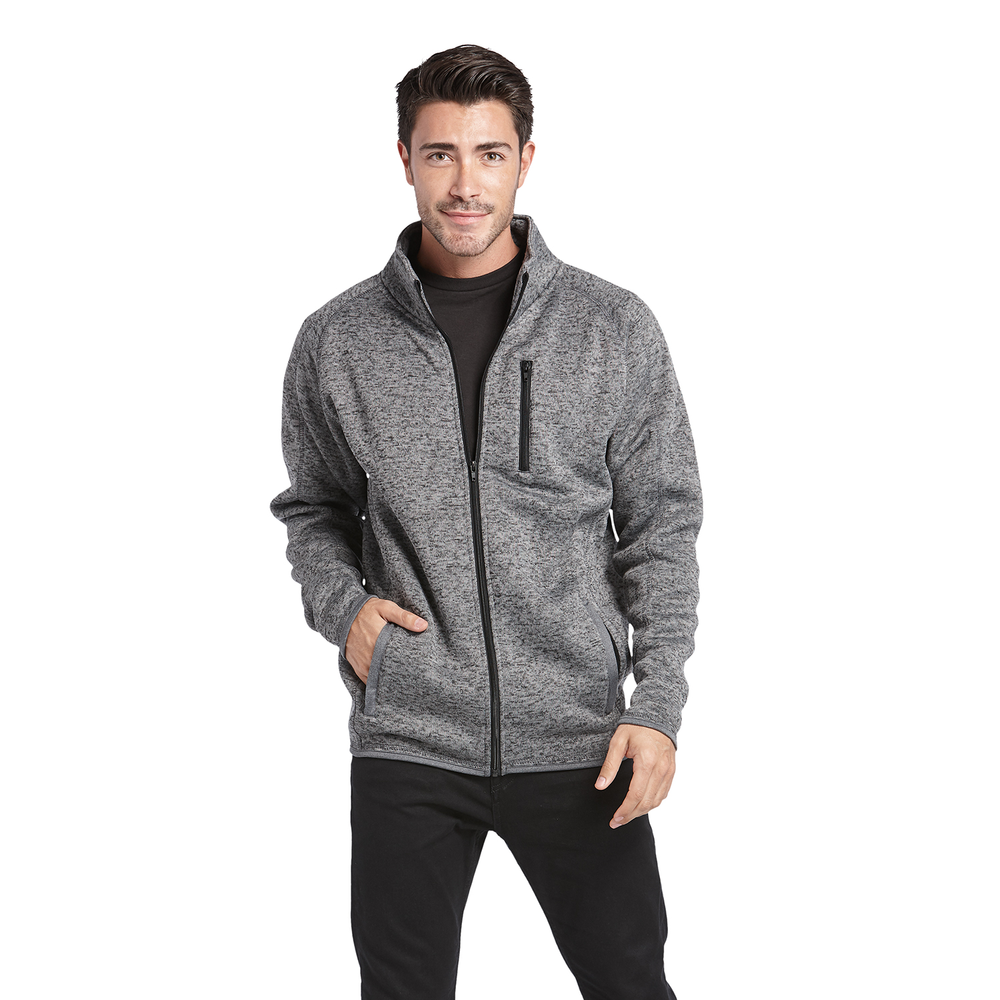 Burnside Men's Sweater Knit Fleece Jacket | Delta Apparel