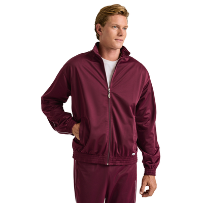 man facing forward wearing maroon warm up jacket 3265