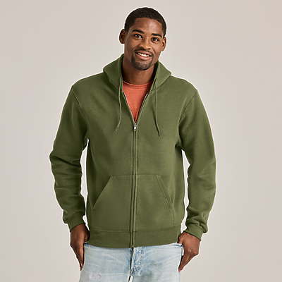 man facing forward wearing classic full zip hooded sweatshirt 9377