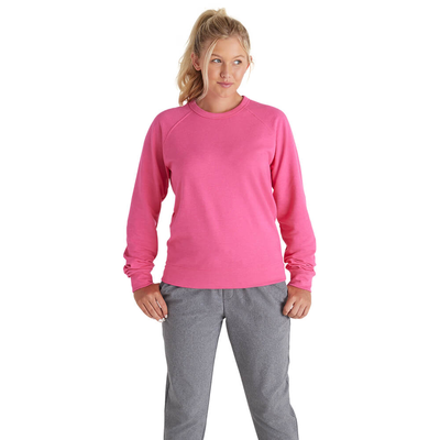 Woman wearing 97100 Delta Fleece wholesale womens sweatshirts from Delta Apparel