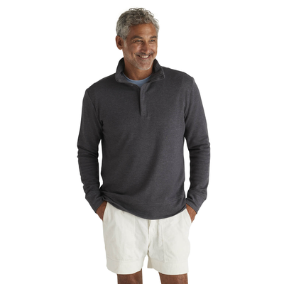 man facing forward wearing Delta Platinum Adult Interlock Jersey 1/4 Zip wholesale Pullover charcoal heather color style p916j