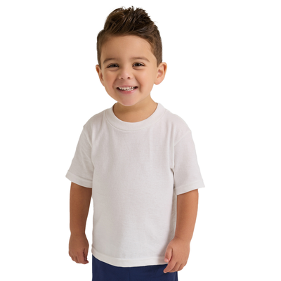 toddler wearing white tee T305